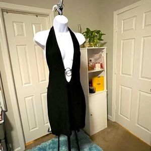 Sexy Plunging Neckline Mini Dress